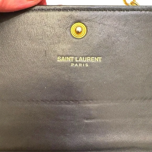 Saint Laurent YSL gold logo clutch bag wallet custom WOC - Picture 14 of 16